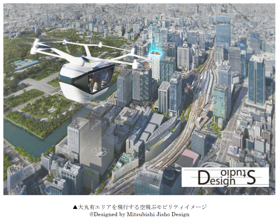 3P_大丸有エリアを飛行する空飛ぶモビリティイメージ.PNG